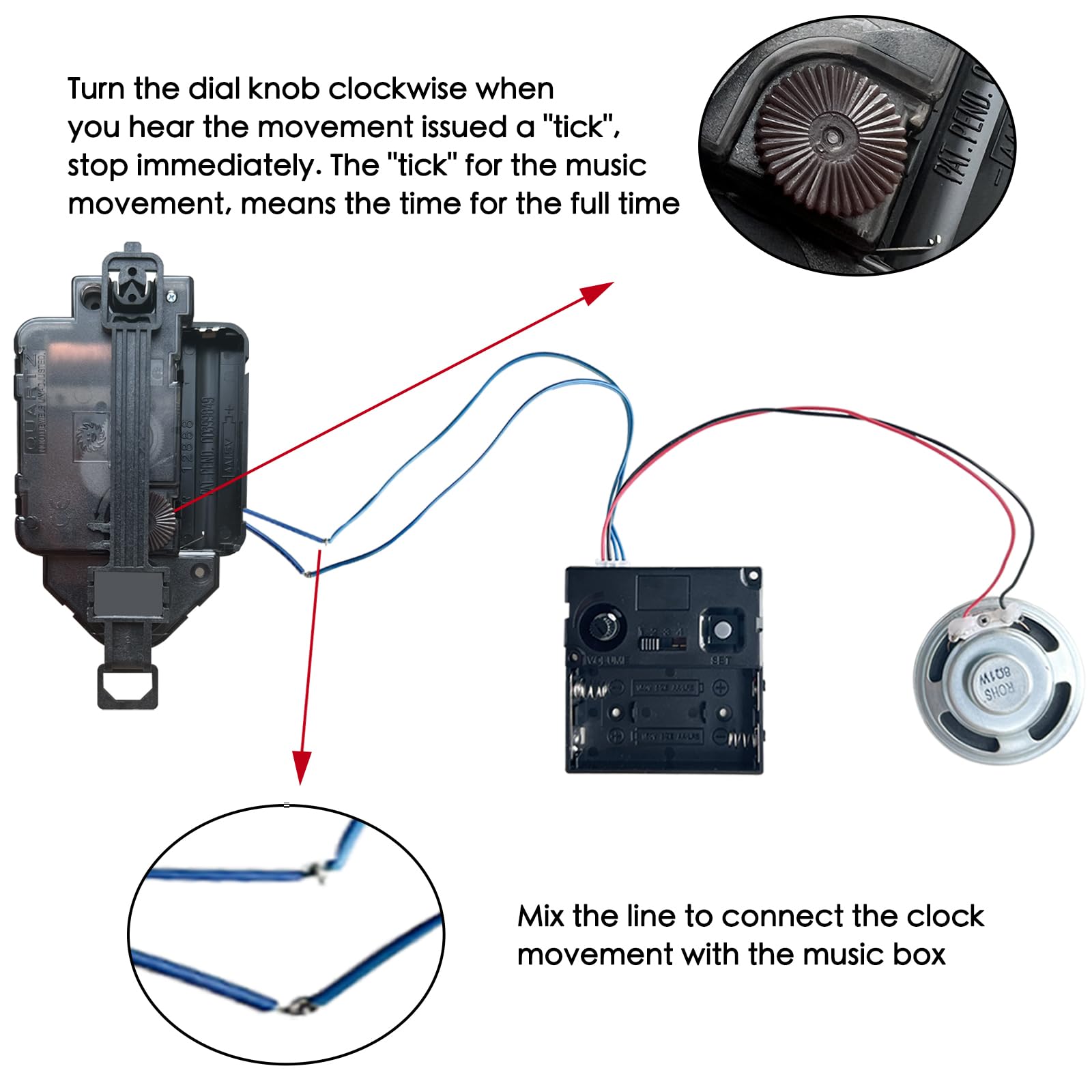 WinTaim 12888 Westminster Melody Chime Box Clock Mechanism with